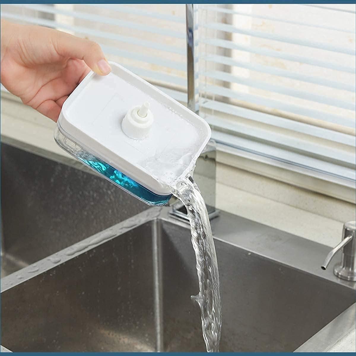 Liquid Soap Dispenser with Sponge Holder for Kitchen Sink