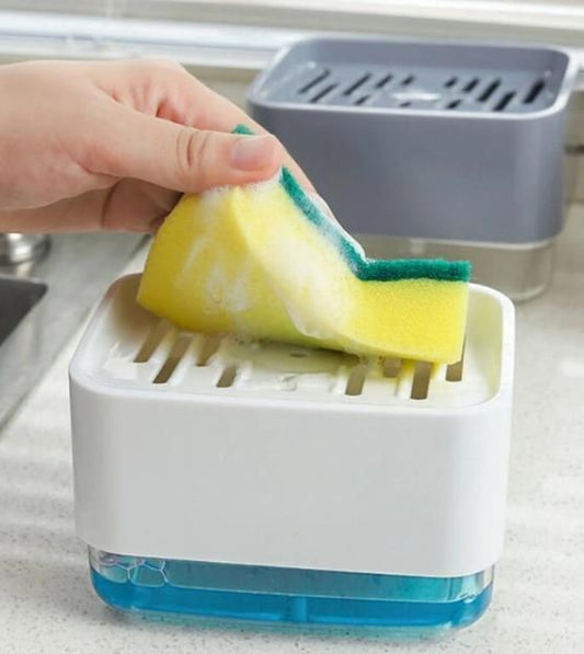 Liquid Soap Dispenser with Sponge Holder for Kitchen Sink